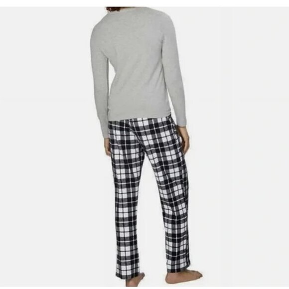 Calvin Klein New 2-piece Long Sleeve Crew Neck & Pant Fleece Pajama Lounge Set - Picture 4 of 5